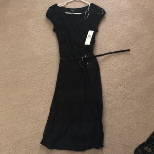 Black Lace Dress with Belt